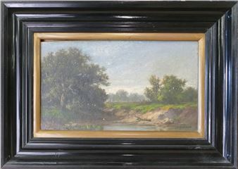 Rural river scene - Th. Gruber