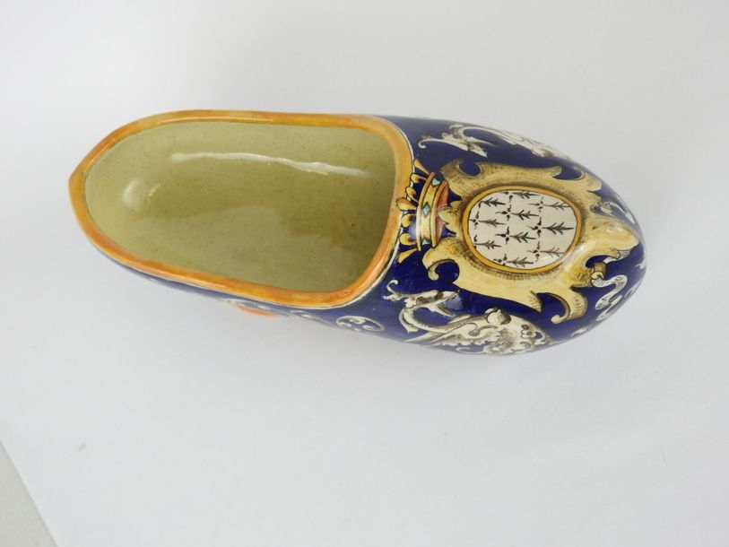 Artwork by Ulysse Besnard, Polychrome earthenware clog with foliage and fantastical animals, Made of earthenware