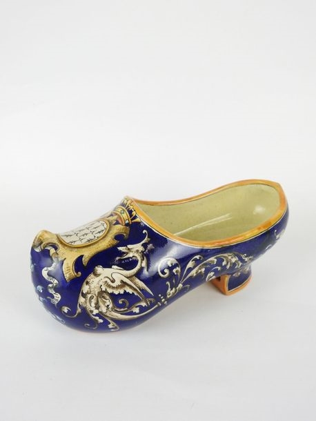 Artwork by Ulysse Besnard, Polychrome earthenware clog with foliage and fantastical animals, Made of earthenware