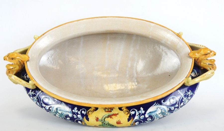 Artwork by Ulysse Besnard, Polychrome earthenware oval planter, Made of polychrome earthenware