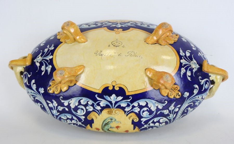 Artwork by Ulysse Besnard, Polychrome earthenware oval planter, Made of polychrome earthenware