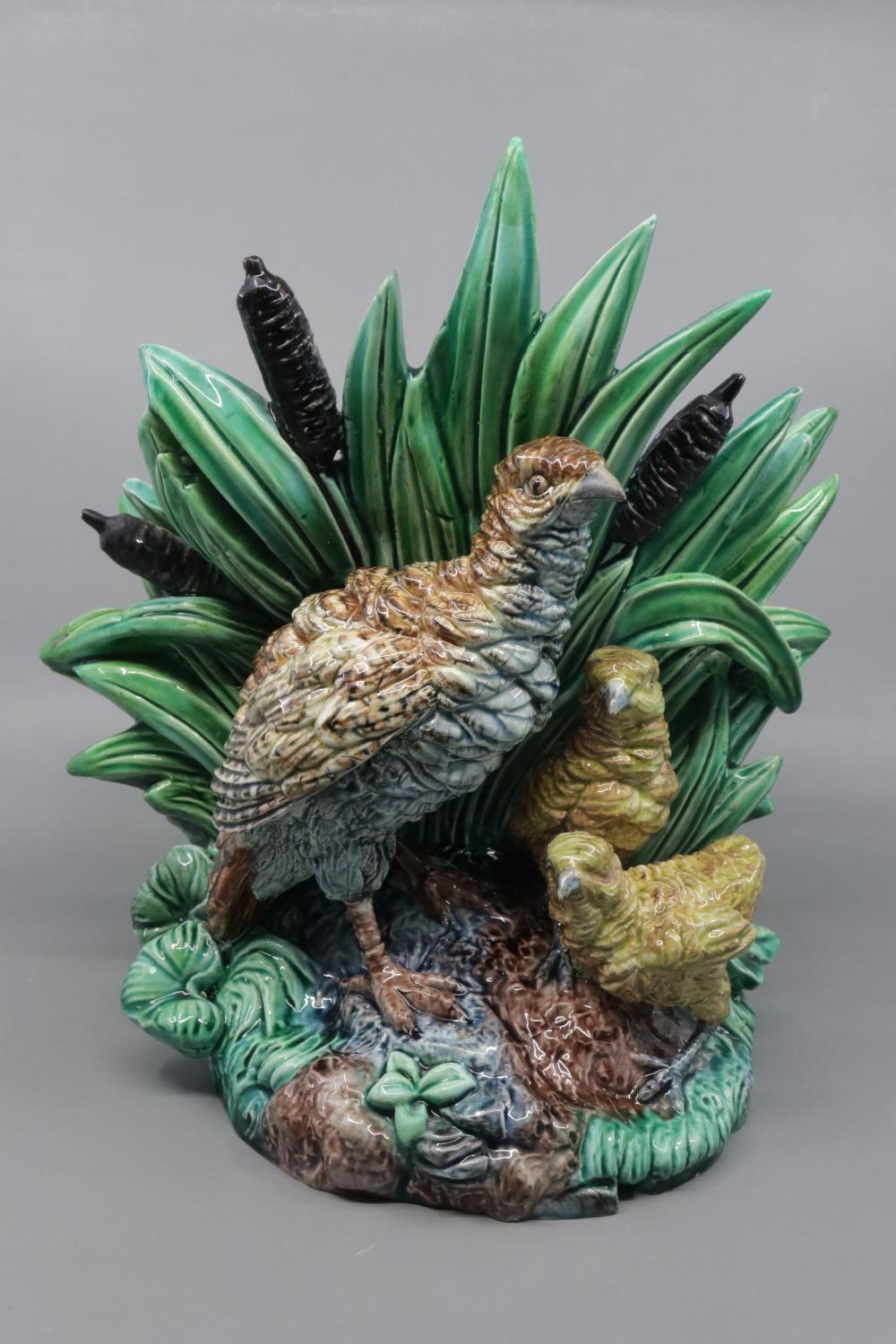 Hugo Lonitz | HUGO LONITZ MAJOLICA FIGURAL SPILL VASE FEATURING ...