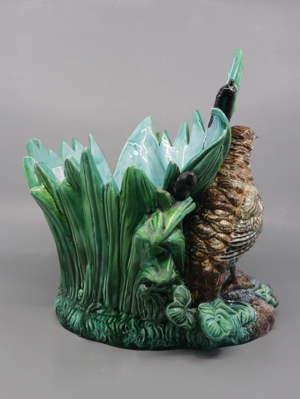 Hugo Lonitz | HUGO LONITZ MAJOLICA FIGURAL SPILL VASE FEATURING ...