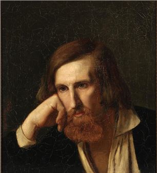 A portrait of a man deep in thought - Frederik Ferdinand Helsted