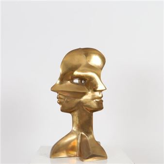 René WIROTH (né en 1945) - Sculpture tricéphale - René Wiroth