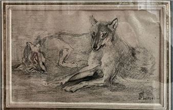 Couple of wolves - Edmée Saint-marcel