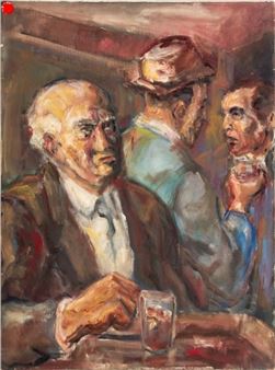 Three Male Figures Drinking - Henry D'Amico