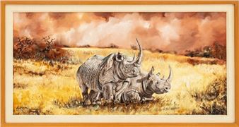 Rhinoceros in Landscape - Mark Vandeneschen