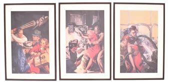 THREE PULP POP ART PRINTS - Norman Saunders