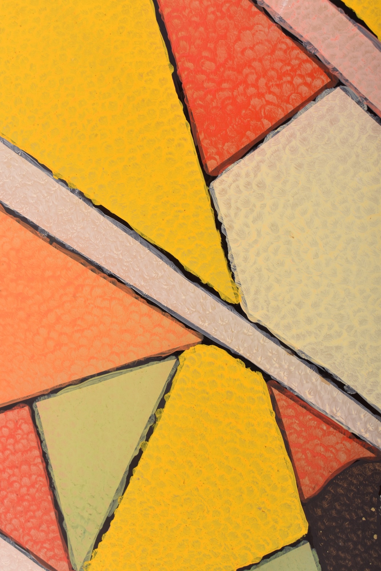 Artwork by Louis Armstrong , LARGE HAND-PAINTED GLASS WINDOW PANEL, Made of painted glass panel