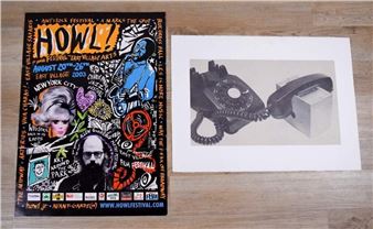 2 Piece Art Lot Telephone Lithograph, Howl Poster - Laurie Olinder