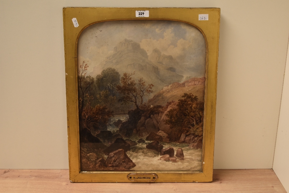 Artwork by Henry Gastineau, Stickle Ghyll and the Langdale Pikes, Made of watercolour