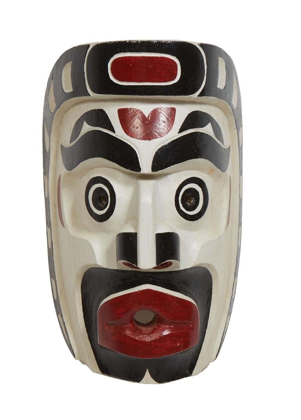 Sam Johnson | Polychromed Carved Wood Echo Mask (1960) | MutualArt