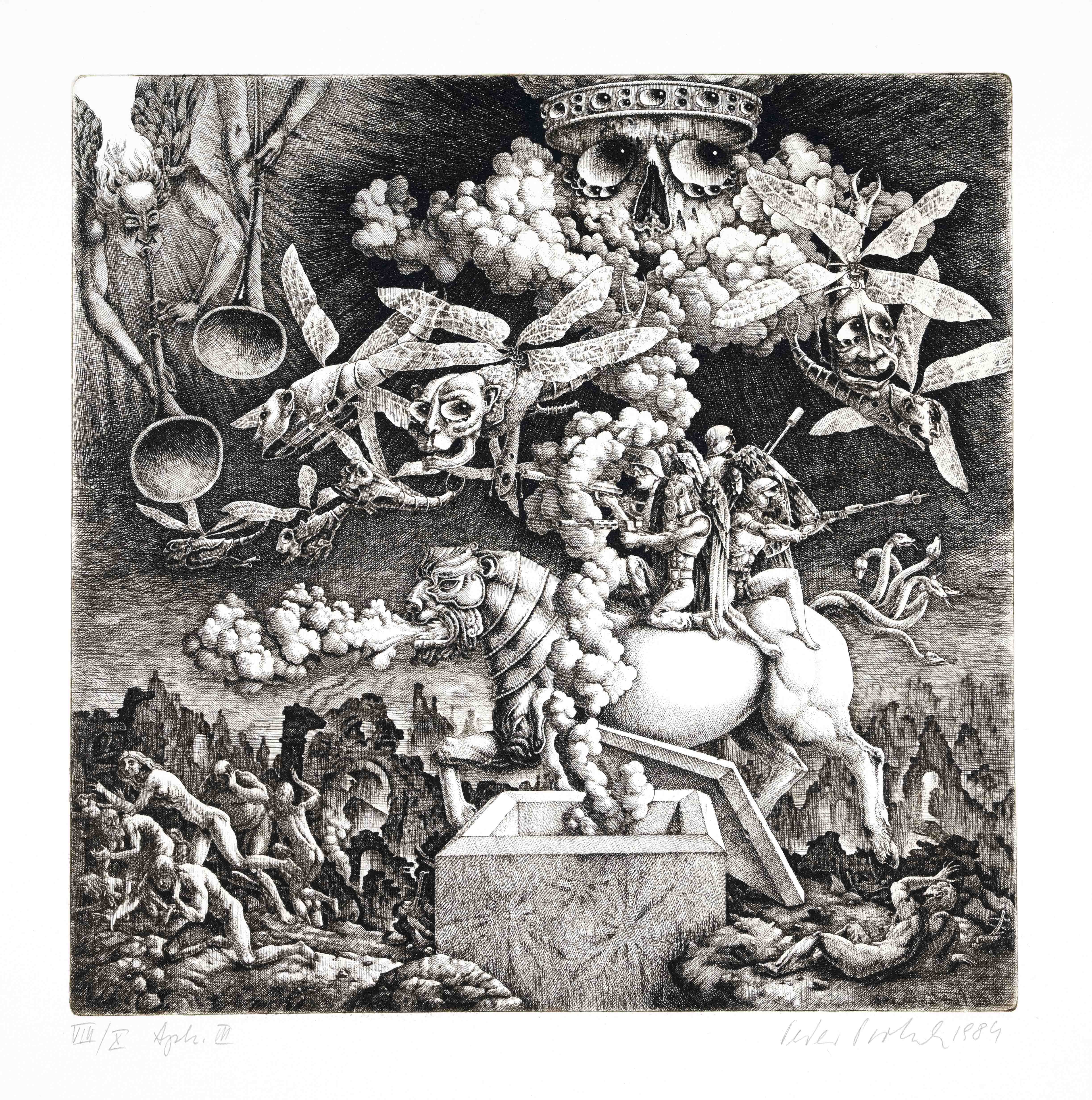 Artwork by Peter Proksch, Die Apokalypse, Made of Radierungen