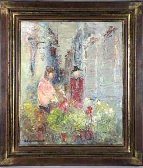 .
La marchande de fleurs.
Huile sur toile, signée en bas à gauche.
H_55 cm L_46 cm
Cadre en bois mouluré et patiné.
On y joint : un certificat de la Galerie Le Fil d'Ariane (Antibes), signé par l'artiste. - Henri-Gilles Girardin