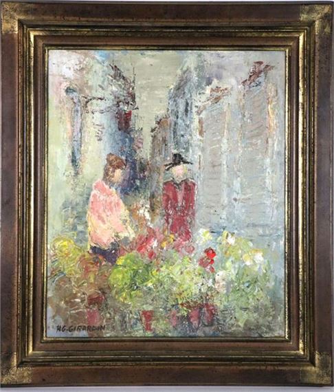 .
La marchande de fleurs.
Huile sur toile, signée en bas à gauche.
H_55 cm L_46 cm
Cadre en bois mouluré et patiné.
On y joint : un certificat de la Galerie Le Fil d'Ariane (Antibes), signé par l'artiste. by Henri-Gilles Girardin