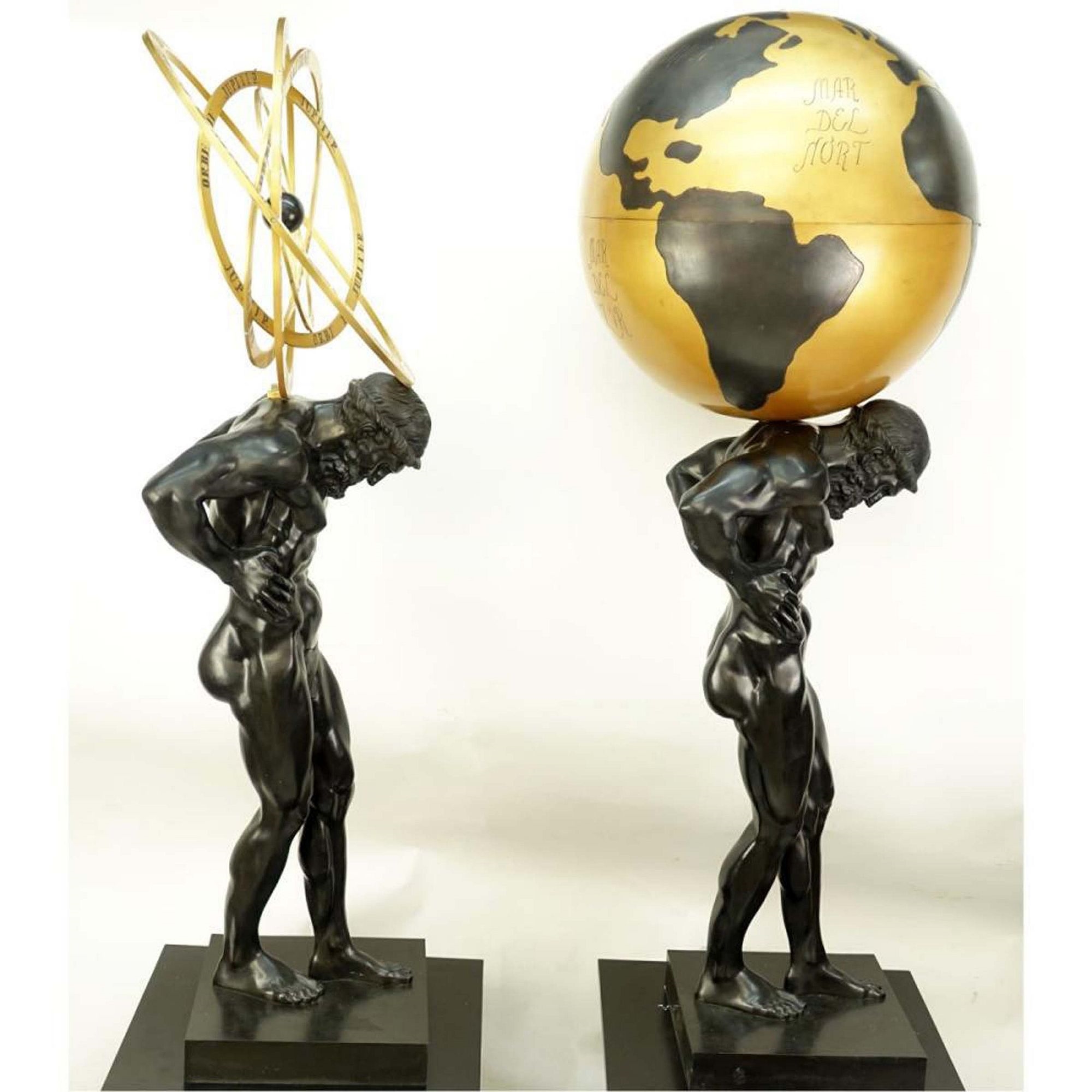 L'Atlas | A Pair of Monumental Bronze Figures of Atlas (20th Century ...