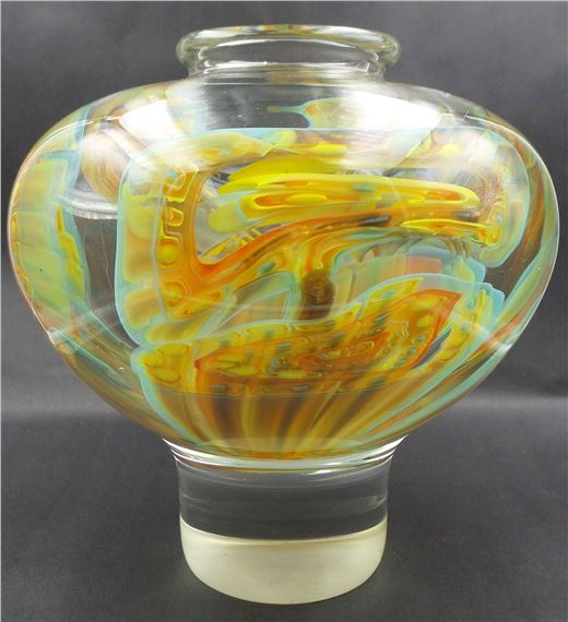 Very Unusual, Large & Heavy JOSEPH NIELANDER Mouthblown Art Glass Vase - Joseph Nielander