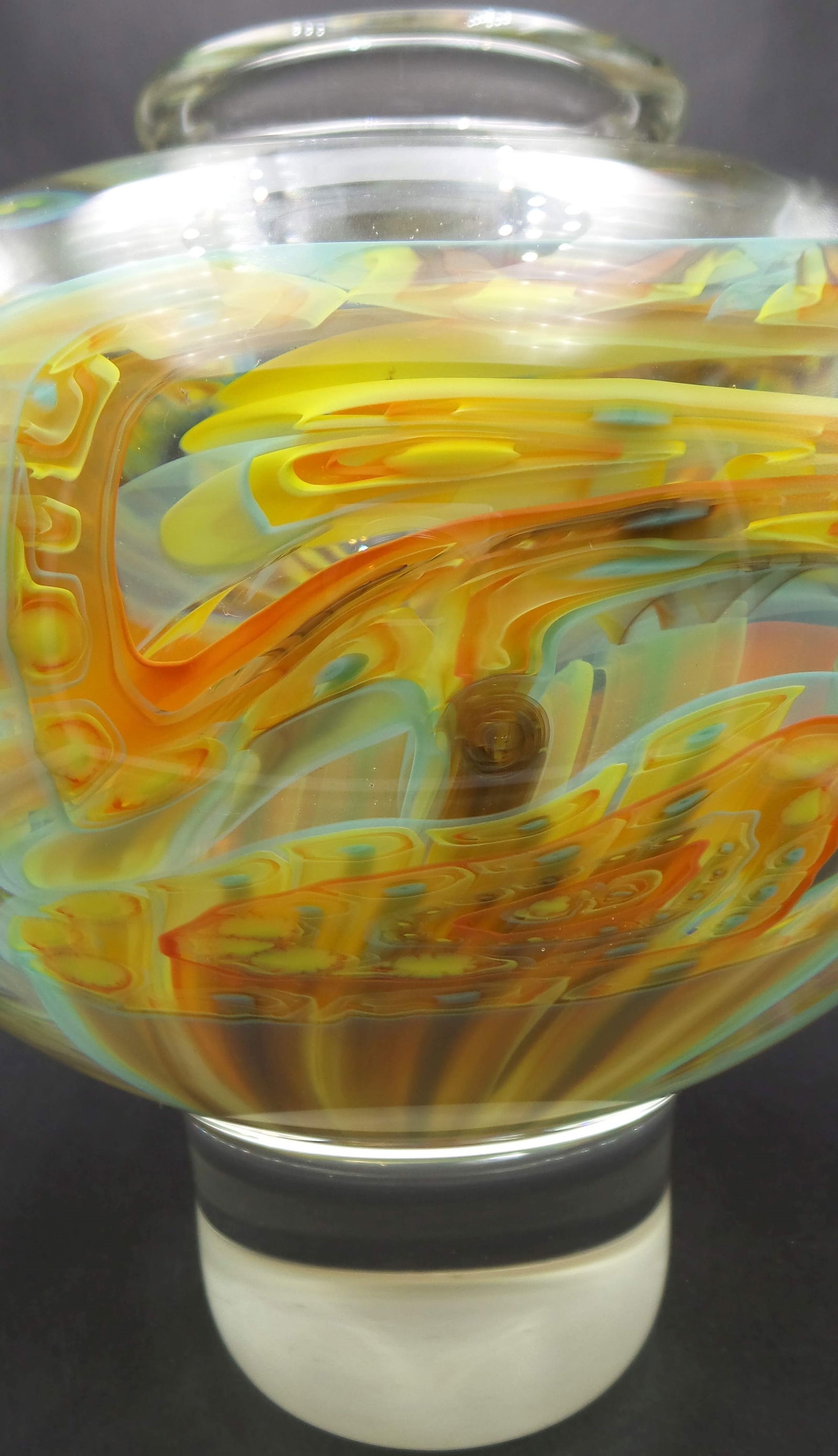 Artwork by Joseph Nielander, Very Unusual, Large & Heavy JOSEPH NIELANDER Mouthblown Art Glass Vase