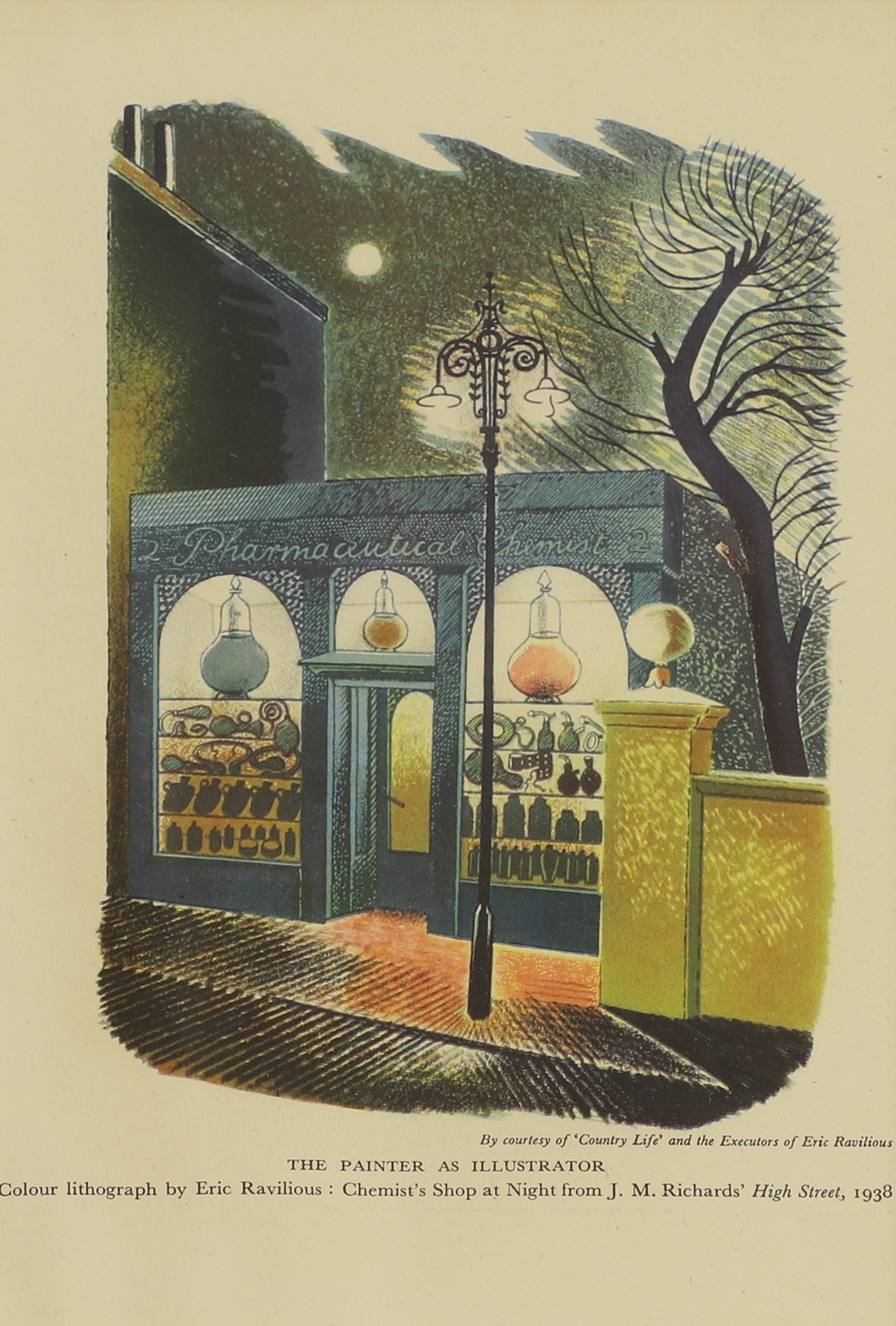 Eric Ravilious | Chemists Shop at Night | MutualArt