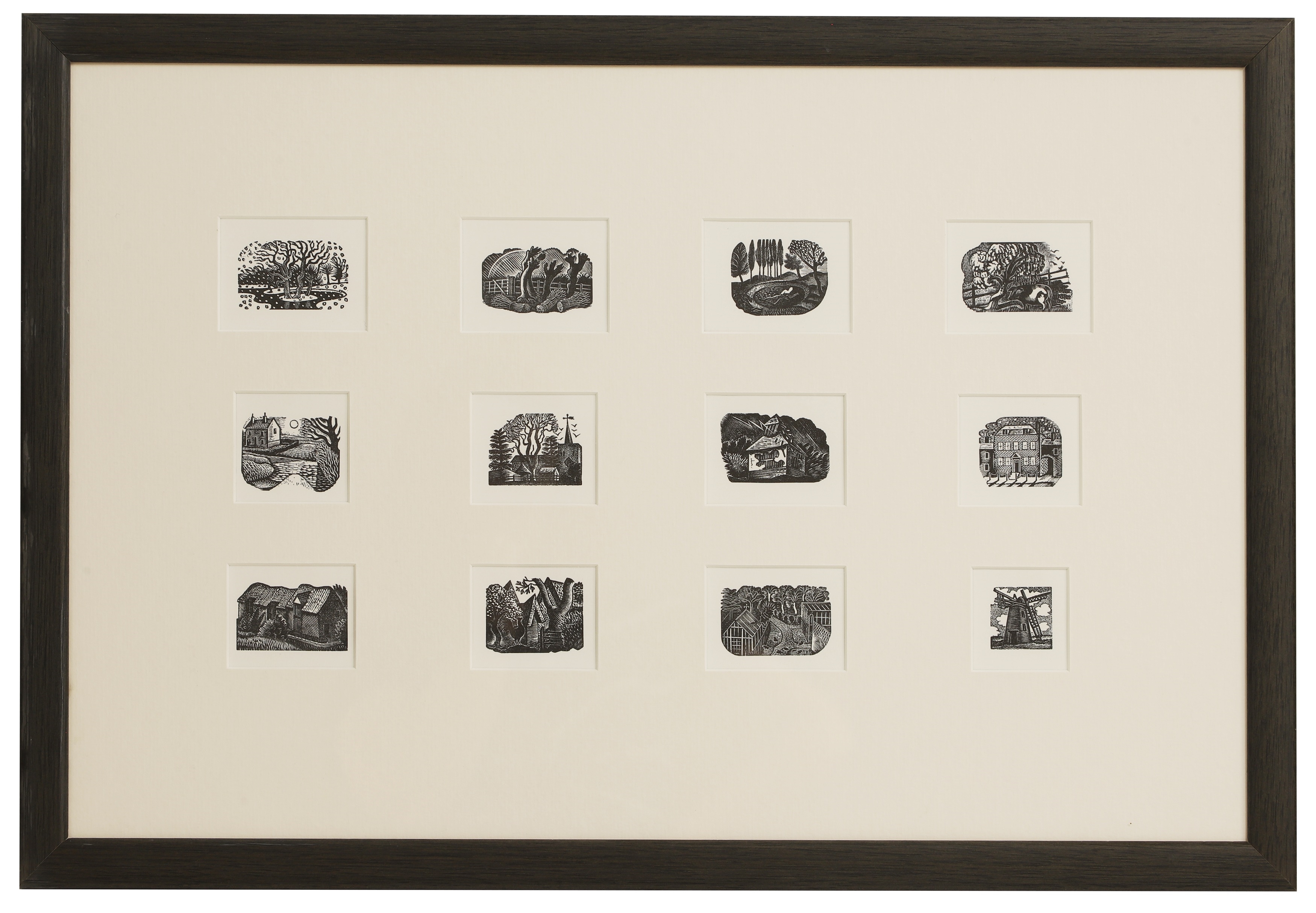 Eric Ravilious | Twelve wood engraving vignettes of rural buildings and ...