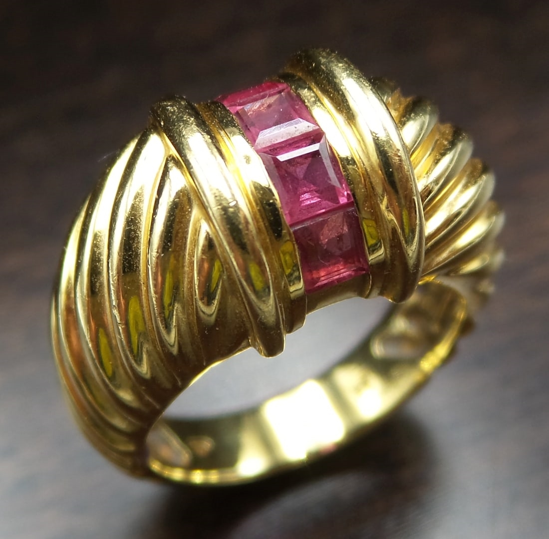 David Yurman | Rare Vintage DAVID YURMAN 18K Gold & Ruby Dome Ring ...