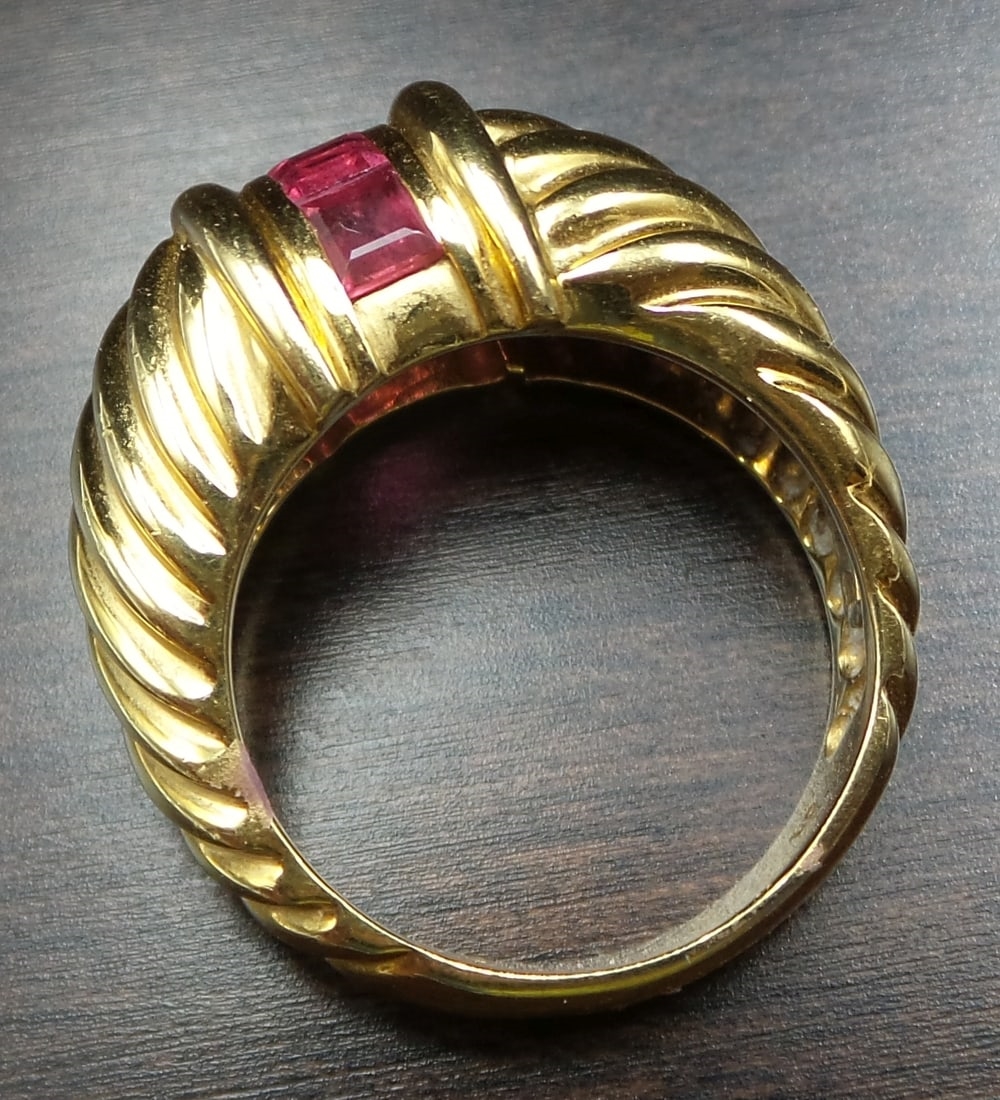 David Yurman | Rare Vintage DAVID YURMAN 18K Gold & Ruby Dome Ring ...