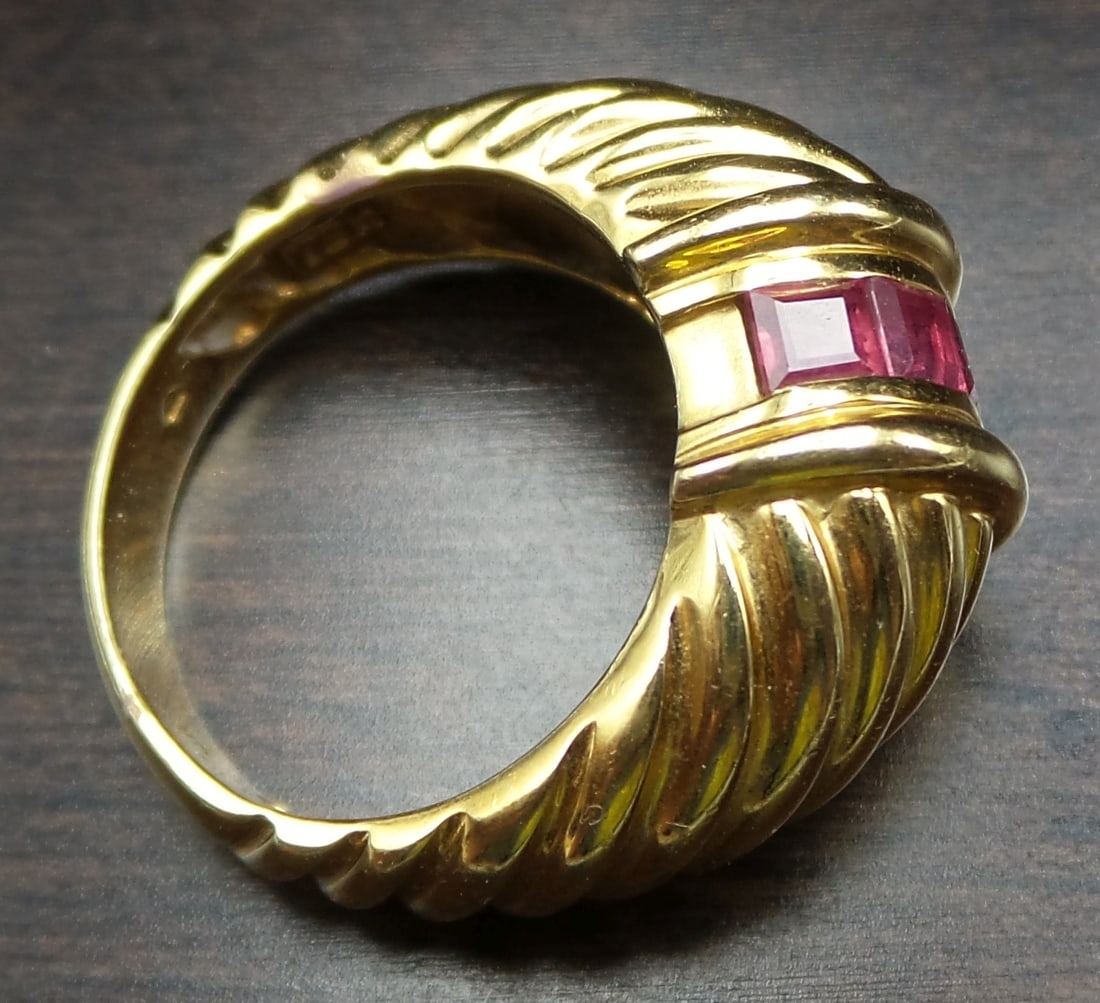 David Yurman | Rare Vintage DAVID YURMAN 18K Gold & Ruby Dome Ring ...