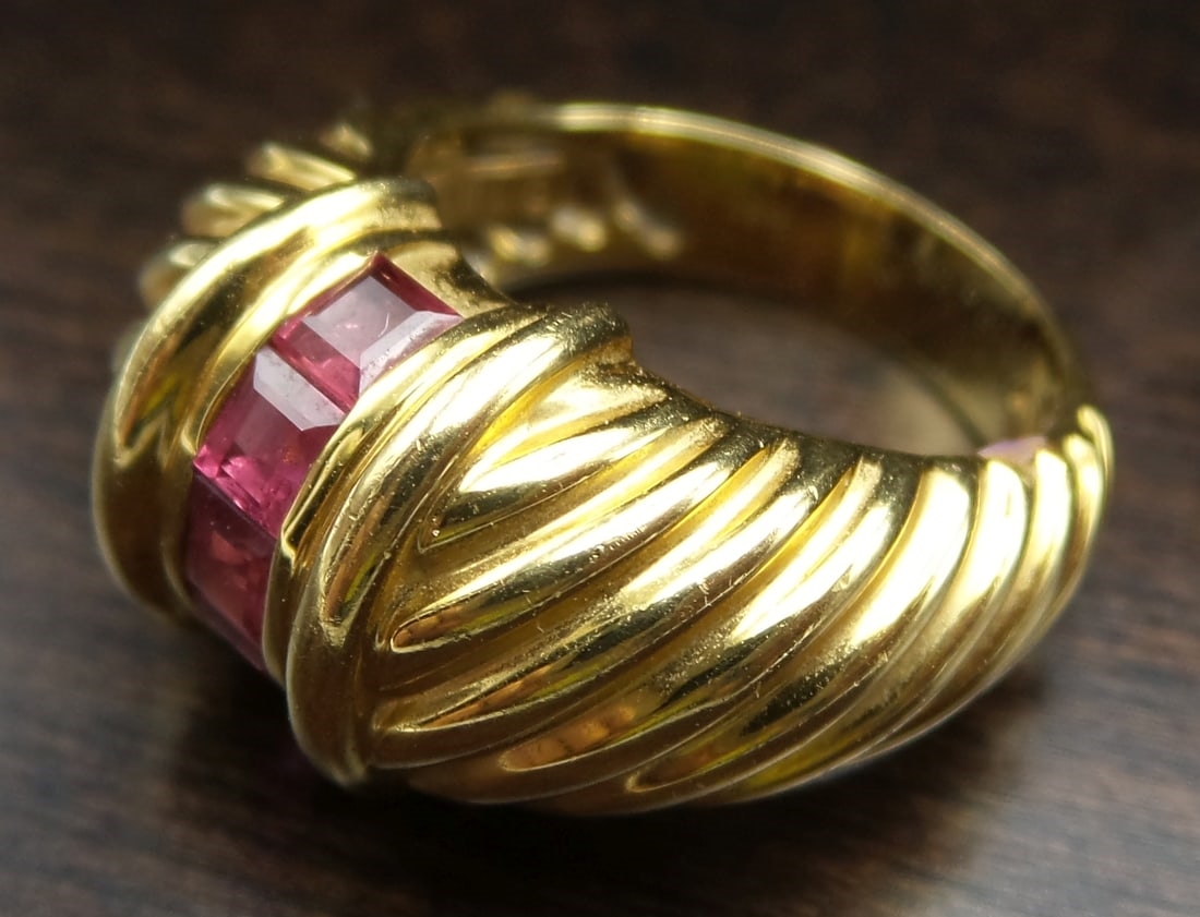 David Yurman | Rare Vintage DAVID YURMAN 18K Gold & Ruby Dome Ring ...