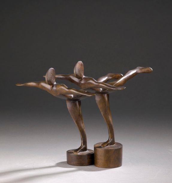 Artwork by Jacques Tempereau, Envol, dua n°5, Made of Bronze