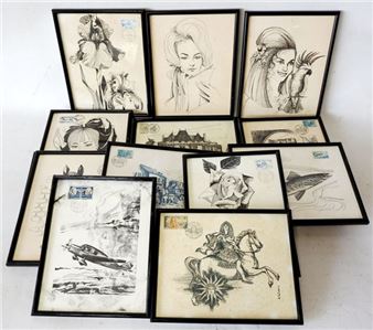 Jouy Le Potier Lot of 12 fram - Huguette Sainson