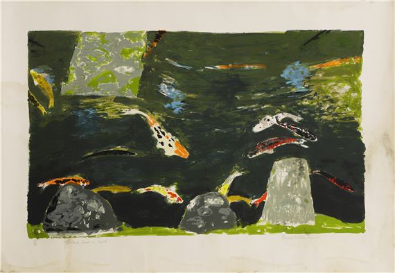 Koi Carp Chion-in Kyoto by Elizabeth Blackadder, 20th-century