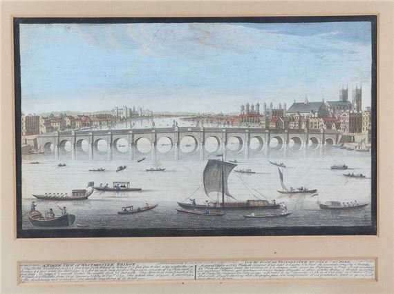 North View of Westminster Bridge by Remi Parr, dated August 1751