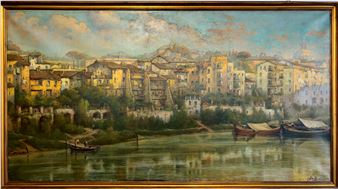 Veduta di Roma dal porto di Ripetta , Inizio XX secolo - Baldassarre Surdi