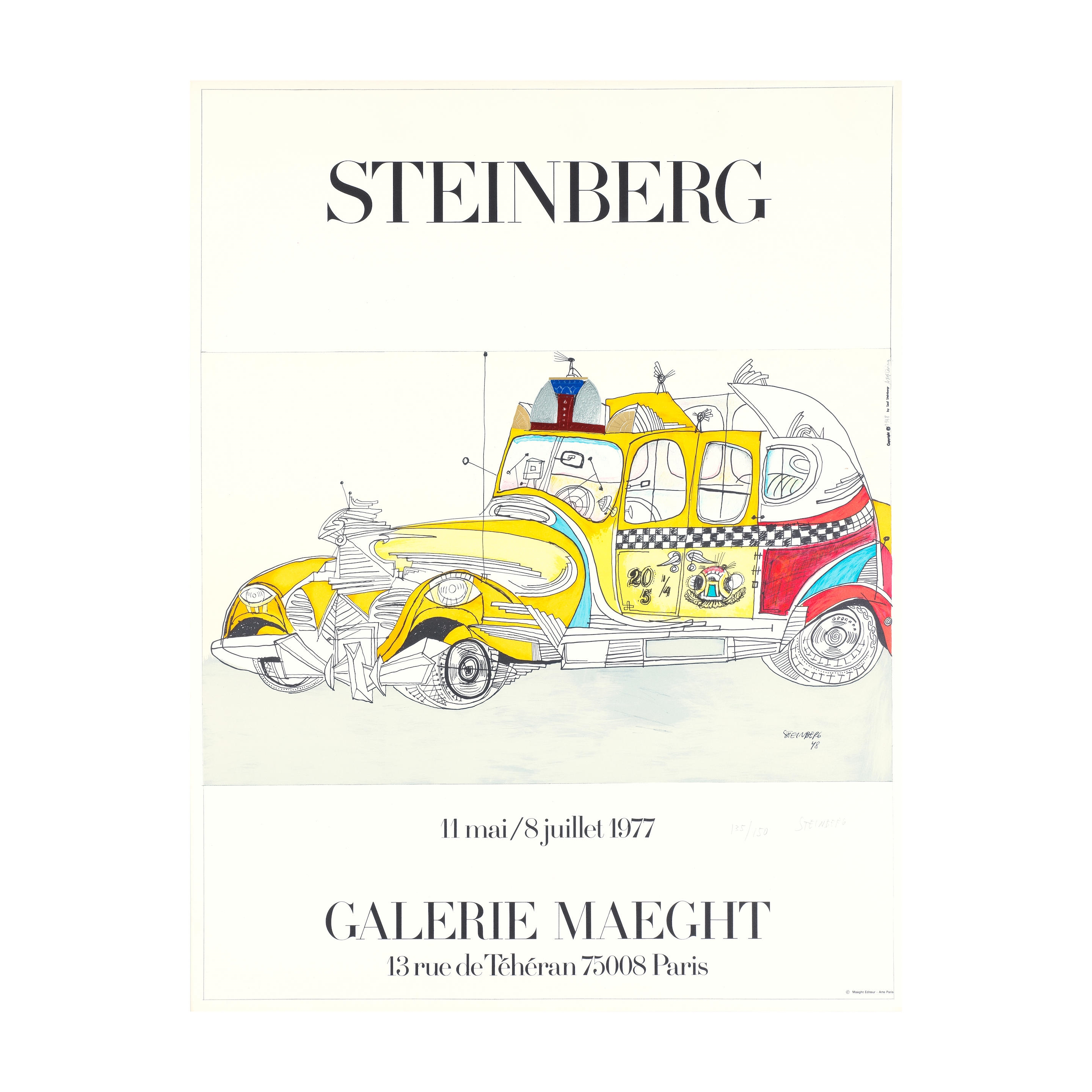 Artwork by Saul Steinberg, Ensemble de trois affiches sur Vélin signées, Made of lithograph