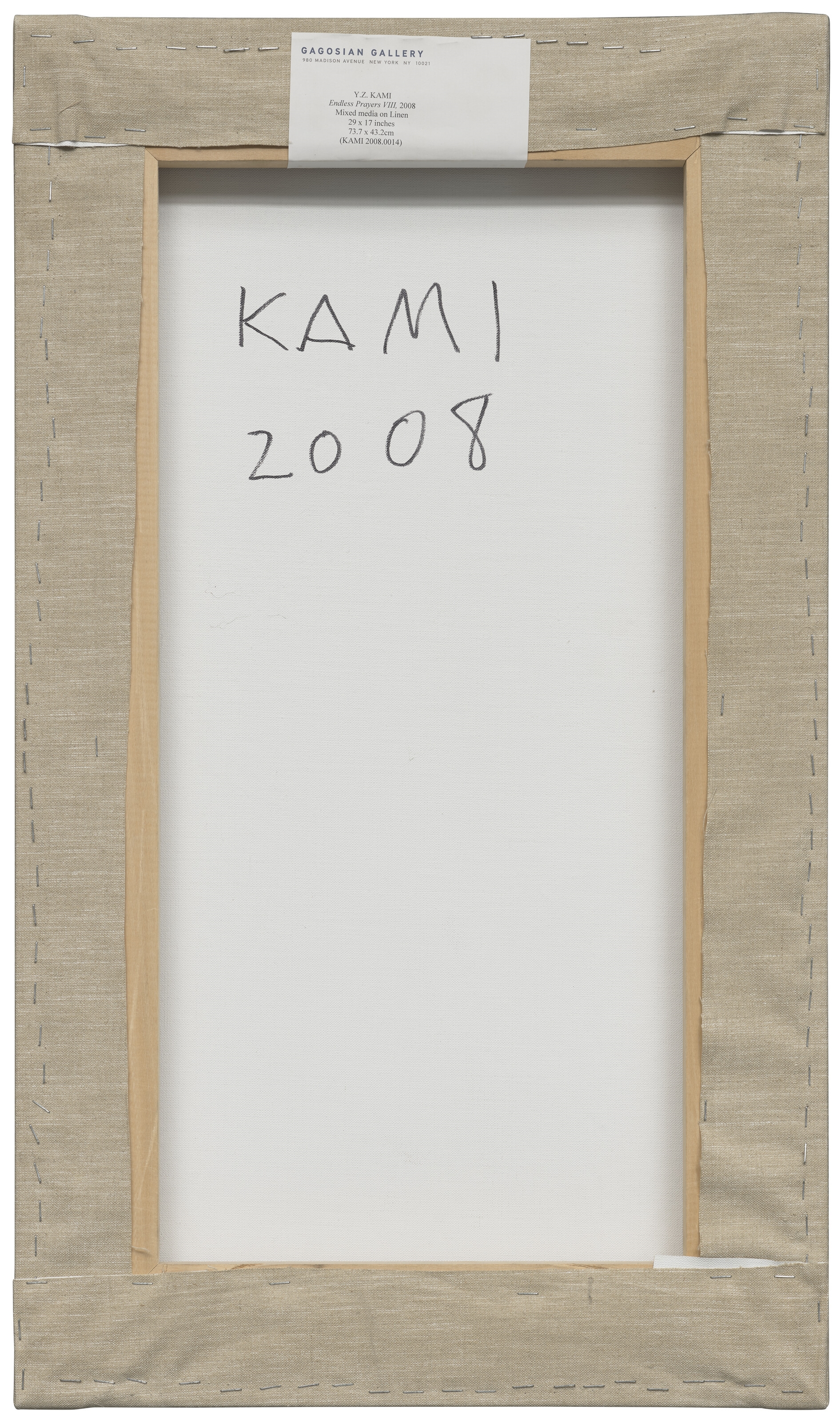 Artwork by Y.Z. Kami, Endless Prayers VIII, Made of Ink and cut paper collage on canvas