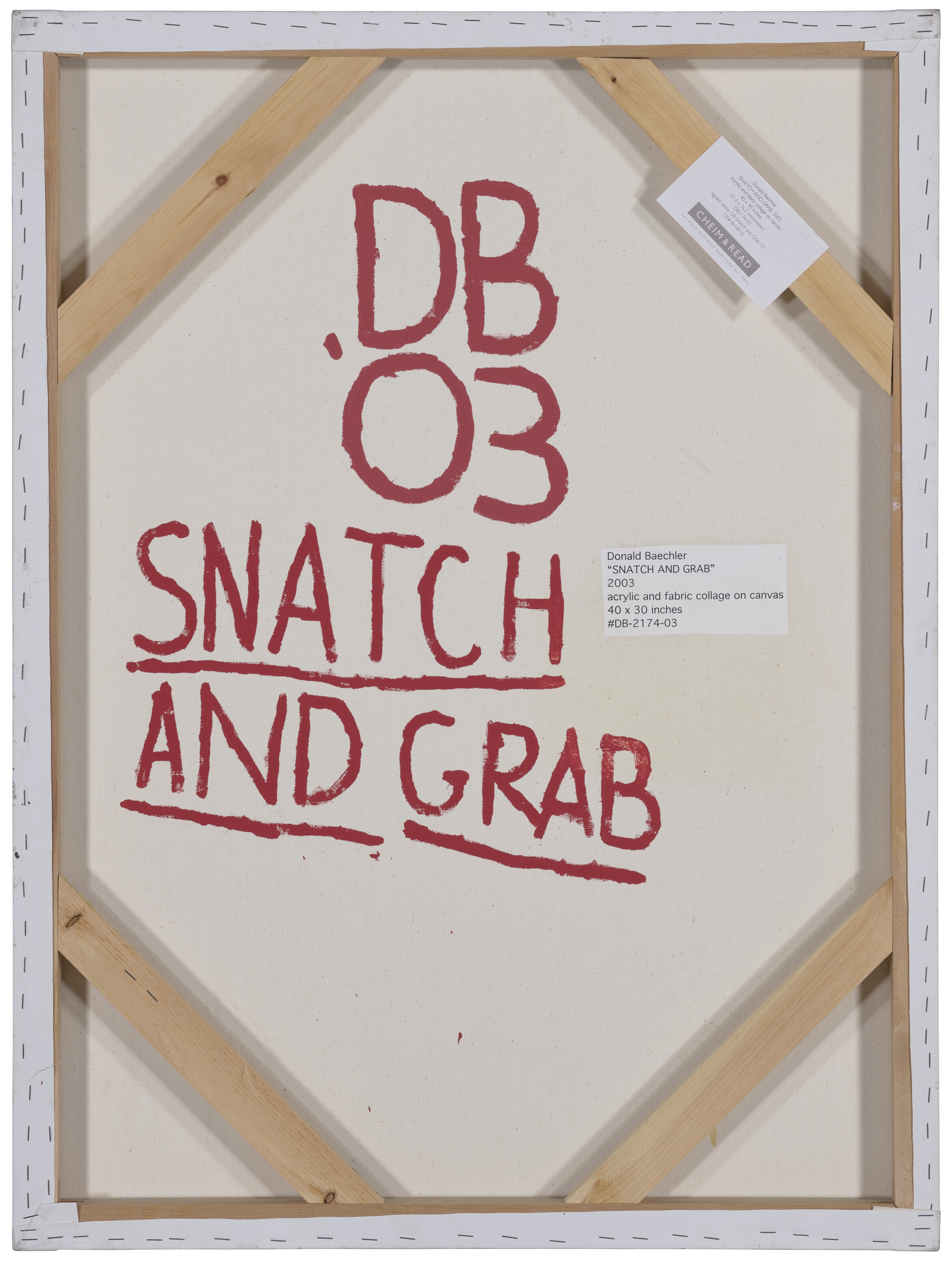 Donald Baechler | Snatch and Grab (2003) | MutualArt