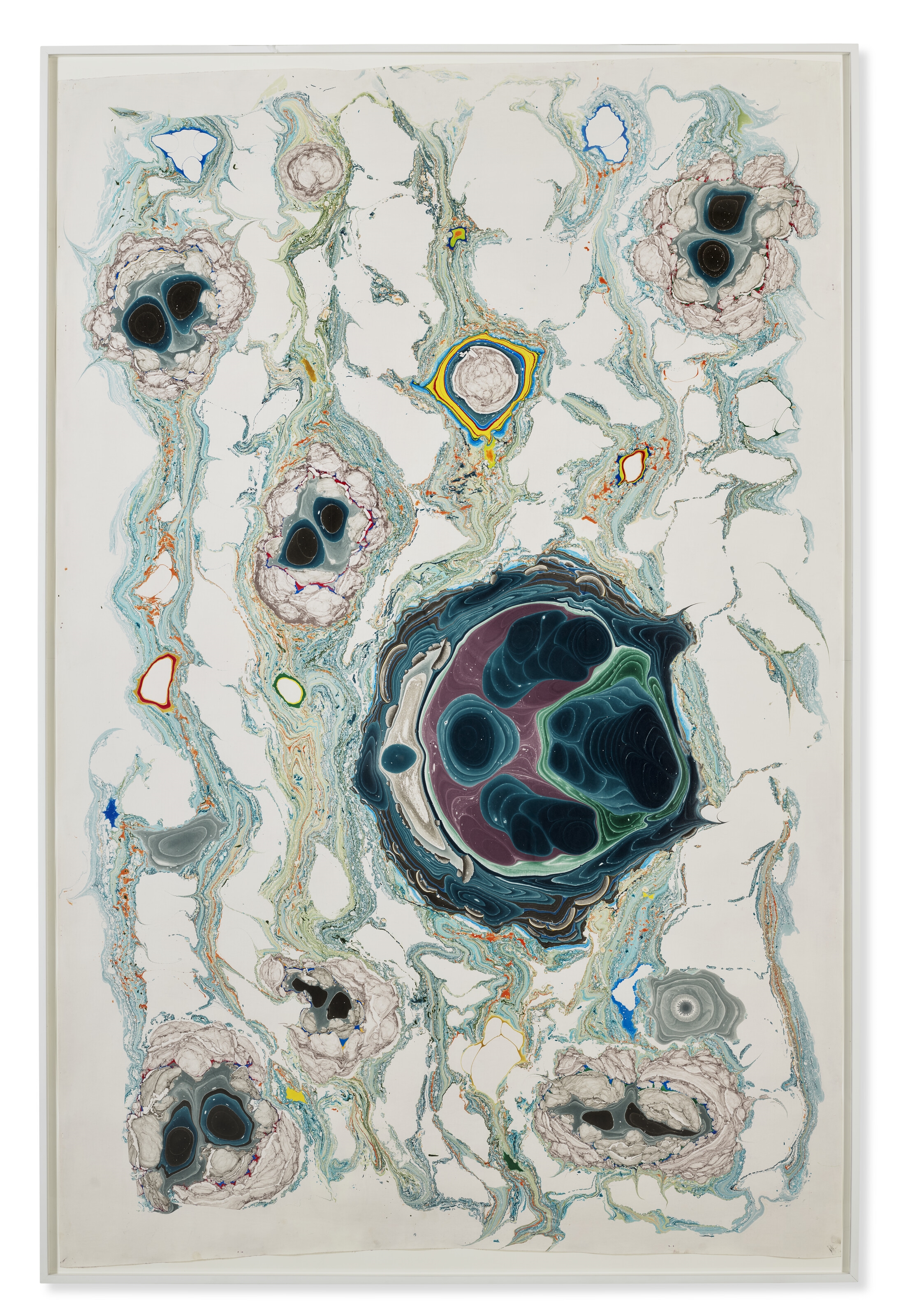 Artwork by Kerstin Brätsch, Unstable Talismanic Rendering 25 (with gratitude to master marbler Dirk Lange), Made of Ink and solvent on paper