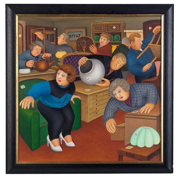 Beryl Cook | The Saleroom (1993) | MutualArt