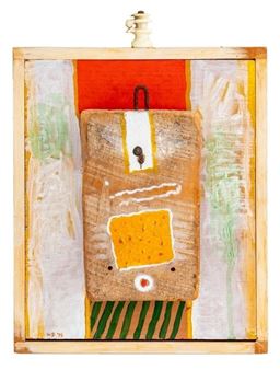 Wood and Paint Collage Sculpture - Uri Shulevitz