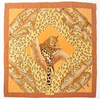 Salvatore Ferragamo Cheetah Print Silk Scarf - Salvatore Ferragamo