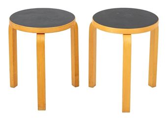 After Alvar Aalto Artek Stacking Stools, Pair - Alvar Aalto