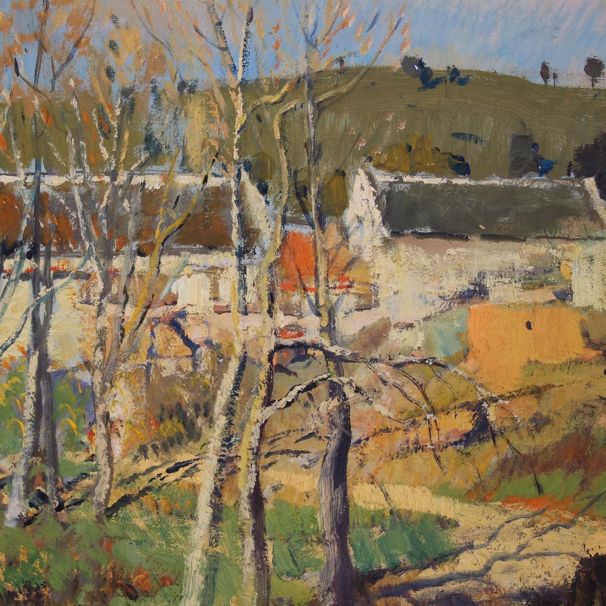 Terence John McCaw | Rural Landscape with Buildings and Trees | MutualArt