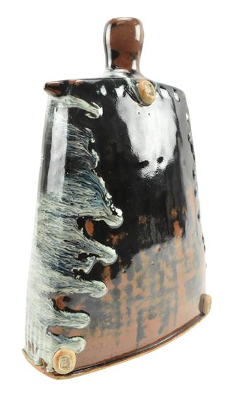 JAMES HAKE (B. 1979) - STUDIO POTTERY EARTHENWARE SHOULDERED FLASK by James Hake, 1996
