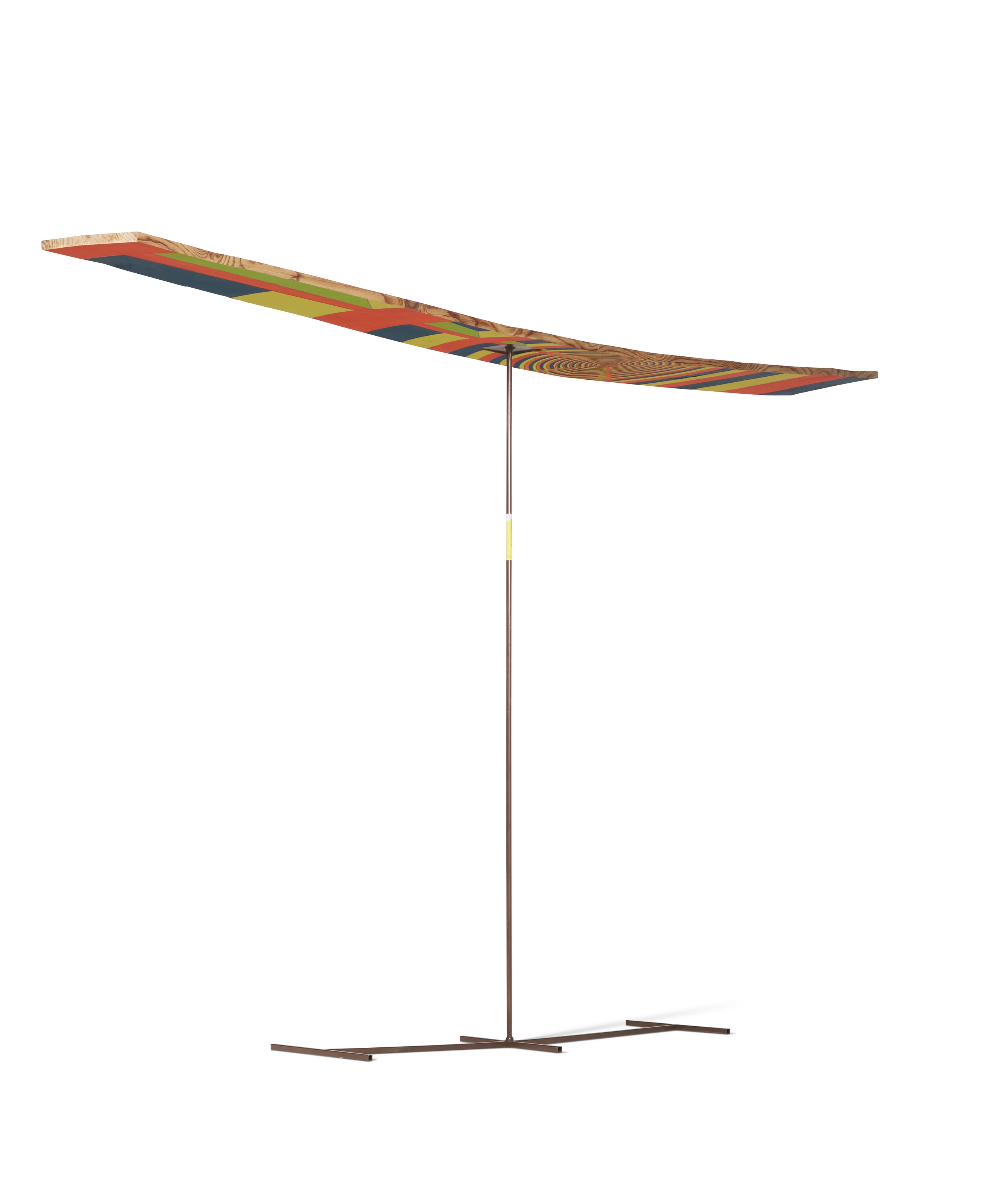 Artwork by Evan Holloway, Wildly Painted Warped Lumber #2, Made of Wood, paint, steel and Cel-Vinyl paint