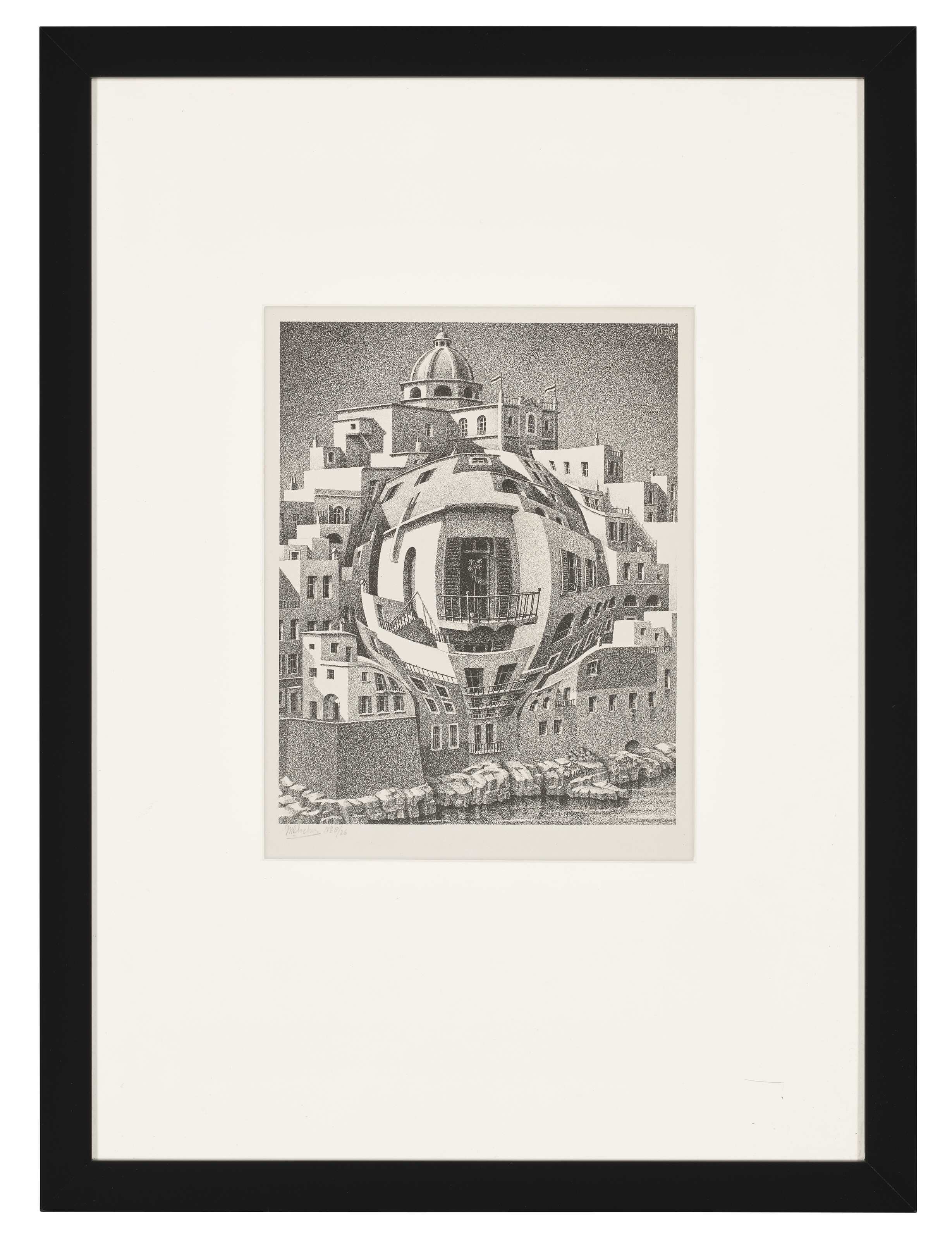 Artwork by Maurits Cornelis Escher, Balcony, Made of Lithograph on wove paper