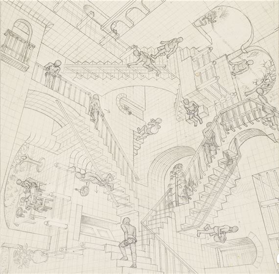 Relativity by Maurits Cornelis Escher, circa 1953