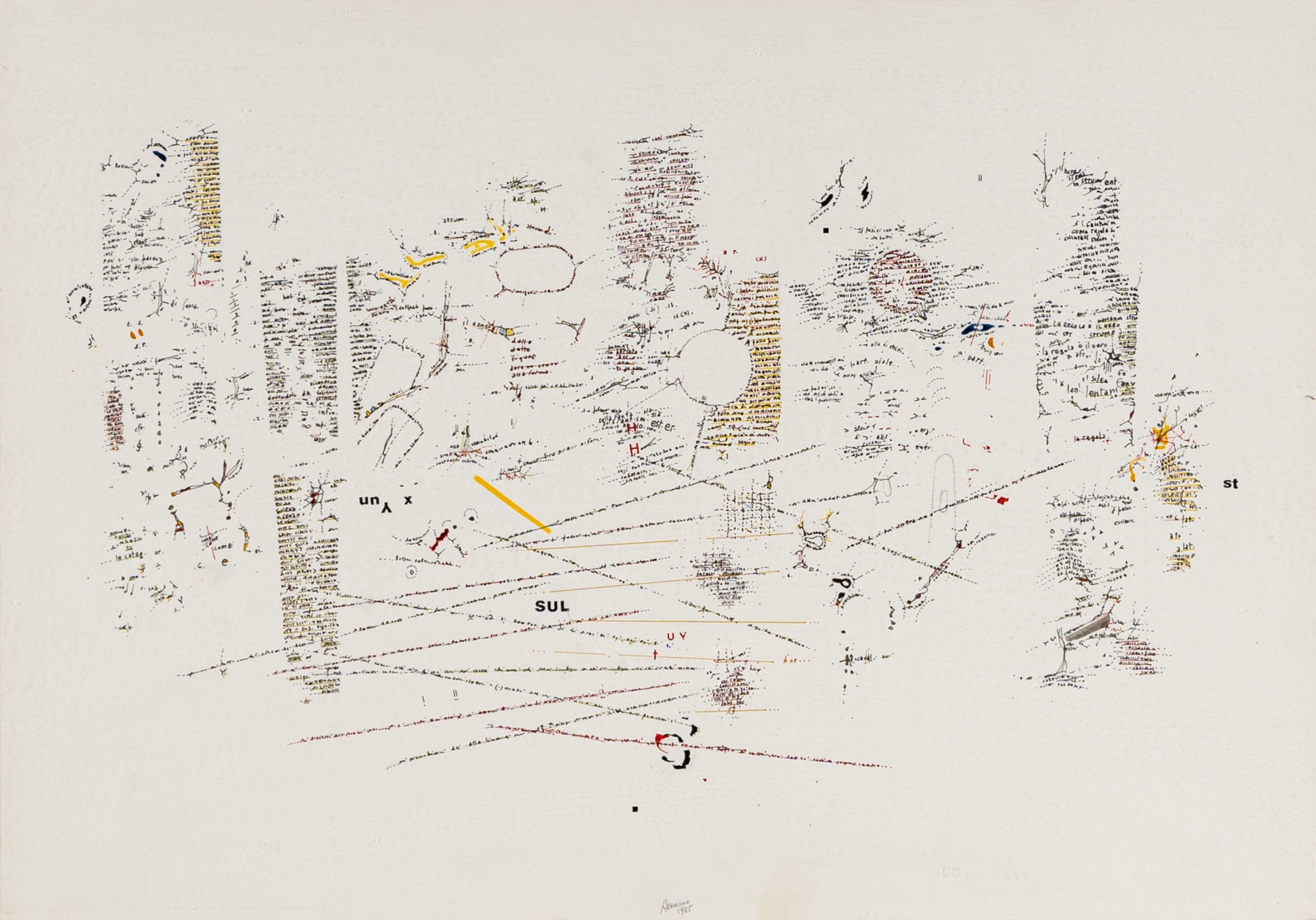 Artwork by Vincenzo Accame, Untitled, Made of Mixed media on cardboard