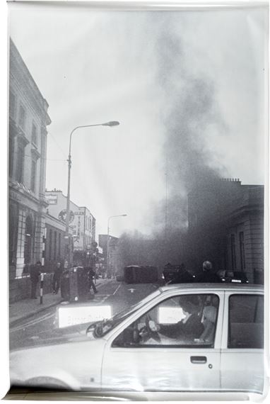 Obstruction of a road with different objects - Santiago Sierra