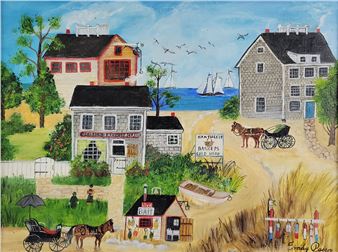Vintage Emily Pierce Nantucket Folk Art Painting - Charles Wysocki
